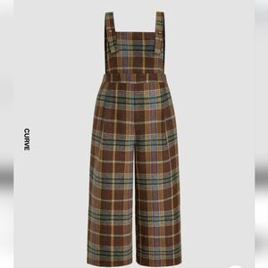 Tweed Brown Plaid Jumpsuit